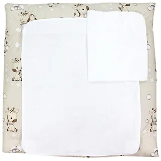 TupTam Baby Wickelauflage inkl. 2 Frotteebezügen ANK019, Farbe: Giraffe Beige, Größe: 76 x 76 cm