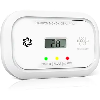 ELRO FC5003 Kohlenmonoxidmelder mit 10-Jahres-Sensor | LCD Display & 3 Jahre Batterie | Zuverlässiger Schutz & CO Alarm | Entspricht der europäischen Norm EN50291