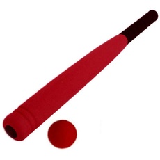 SOLUSTRE Schaumstoff- Baseballschläger mit Bällen für Anfängerübungen 21. 5- Zoll- Softbaseball- Set für Heimkinder im Innen- Und Außenbereich (Rot)