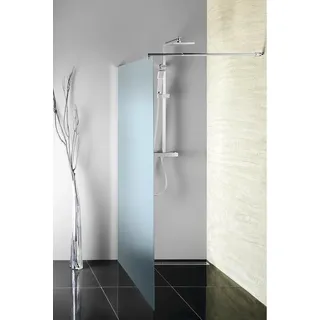 Aqualine WALK-IN Glaswand für Wandmontage mit Stütze, 1-teilig, 1200x1900mm, Brick Glas - Silber
