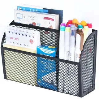 DALTACK Magnetischer Stifthalter, magnetisches Regal für das Whiteboard, 3-Gitter-Netz, magnetischer Stifthalter für Kühlschrank, magnetischer Organizer, Schließfach, Zubehör, Organizer für Zuhause,