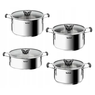 Topfset Tefal Opti Space G7378S55 8-teilig Edelstahl induktionsgeeignet - Silber