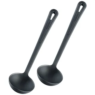 Westmark 2 Suppenkellen/Schöpflöffel, Hitzebeständig bis 270 °C, PPA, Länge: 31,5 cm, Gentle Plus, Schwarz, 285622E5