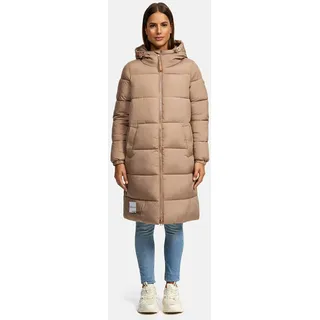 Winterjacke MARIKOO "Marikoo Nomadiaa lange Damen Winterjacke N024", Damen, Gr. 3XL, grau (taupe grau), Obermaterial: 100% Polyester PES., Jacken Winterjacke