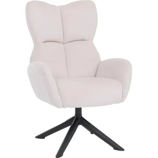 MCW Loungesessel Q54 Drehbar Metall Cord Creme