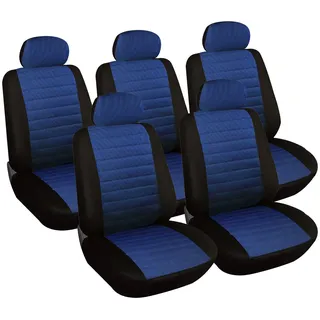 WOLTU 5er Autositzbezüge Einzelsitzbezug Universal Schonbezüge blau | Sitzbezug Auto, Sitzbezüge Vordersitze, Schonbezüge für Autositze, für PKW, Van, Kleinbus, Komplettset