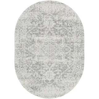 livabliss Vintage-Teppich, Grau, Textil, Orientalisch, Oval, 200x275 cm, Oeko-Tex® Standard 100, in verschiedenen Größen erhältlich, Teppiche & Böden, Teppiche, Vintage-Teppiche
