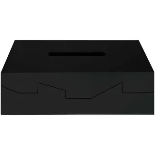 Spirella Kosmetiktücherbox - Box für Kosmetiktücher - Taschentuchbox - Kosmetikbox als Spender oder Halter - Taschentuchspender - Tücherbox ABS 24.8 x 12.8 x 8 cm Schwarz