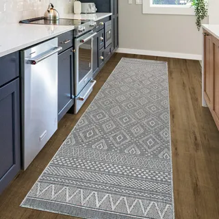 Teppich OTTO HOME "Toronto auch als Läufer erhältlich" Gr. 11, grau, B:67cm H:3mm L:230cm, Kunstfaser, Teppiche, Teppich, In- und Outdoor geeignet, Sisal-Optik, Wetterfest & UV-beständig, Boho