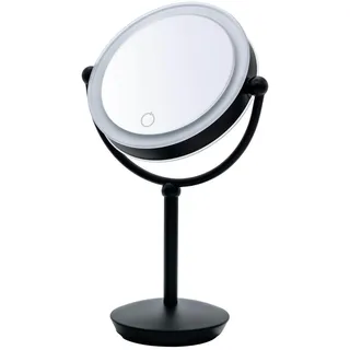 Sadena Schminkspiegel , Schwarz , Metall, Glas , rund , Spiegel, Schminkspiegel