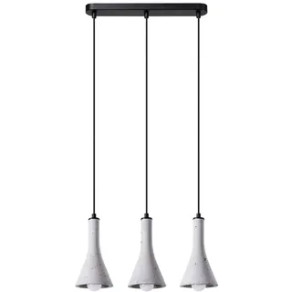 SOLLUX lighting Pendelleuchte de Beton REA 3L - Lampe con 3 Quellen de lamplight E14 -. Glühbirnen nicht enthalten - Moderne Pendelleuchte für das Wohnzimmer - Scandi-Lampen --- 46x12x110cm - Grau