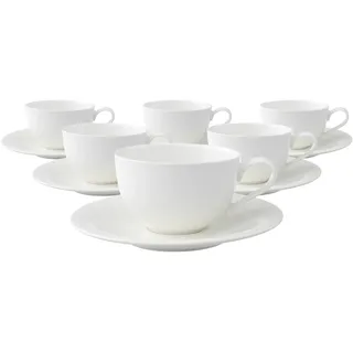 Villeroy & Boch Cappuccinotasse mit Untertasse 0,29 l Weiß 6 St.