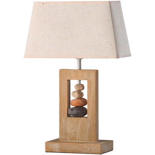 Xxxl Tischleuchte , Beige , Holz, Textil , 13x46x30 cm , Lampen & Leuchten, Innenbeleuchtung, Tischlampen, Tischlampen