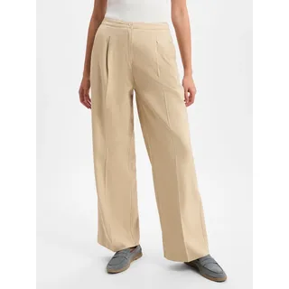 Opus Damen City Pants | Wide Leg Pants Maiga French mit Leinen Soft Oat, 42