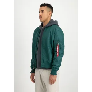 Bomberjacke ALPHA INDUSTRIES "MA-1 TT Light", Herren, Gr. S, grün (force grün), Obermaterial: 100% Nylon, Futter: 100% Nylon, Jacken Bomberjacke