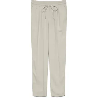 Vero Moda Damen Legere Leinen Stoffhose Casual Schlupfhose Lockere Ankle Pants, Farben:Beige-2, Größe:L