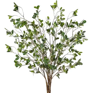 Sggvecsy Künstliche Ficus-Zweige, künstliche Ficus-Zweige, Spray, grüne Eukalyptus-Zweige, künstliche grüne Stiele, künstliche Ficus-Zweige für Zuhause, Büro, Hochzeit, Vasenfüller, Ladendekoration,