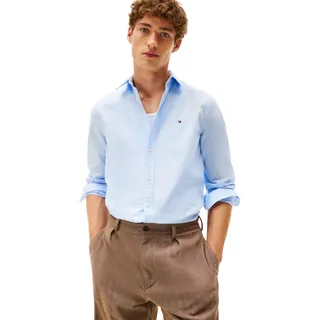 Tommy Hilfiger Herren Hemd Flex Poplin Kent Collar Slim Fit, Blau (Sweet Blue), S
