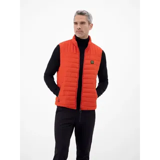 Steppweste LERROS "Steppweste für Herren, leicht gefüttert", Herren, Gr. M, orange (schwarz vivid rot), 100% Polyester, Westen Steppweste