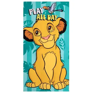 König der Löwen Handtuch 70 x 140 cm für Jungen und Mädchen – Disney Simba Weiches und saugfähiges Kinderhandtuch für Strand, Pool und Schwimmbad, Sommerhandtuch für Kinder von 2–10 Jahren
