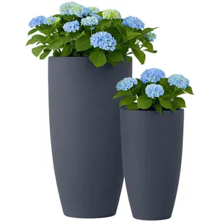 CLP Pflanzkübel 2er Set Anthrazit , Kunststoff , 77 cm , Dekoration, Blumen & Blumentöpfe, Übertöpfe