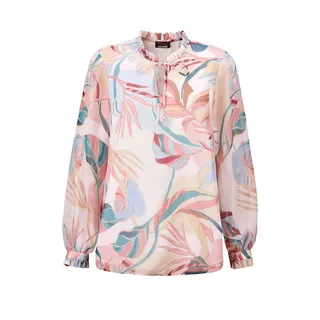 GOLDNER Schlupfbluse "Kurzgröße Luftige Bluse mit Rüschen-Details" Rüschen-Details, bunt, gemustert