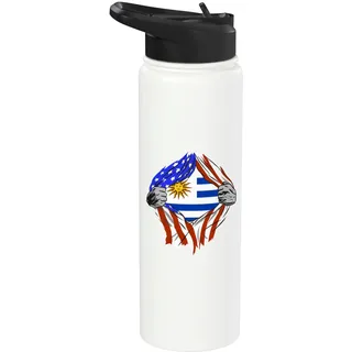 Uruguay Flagge Truhe USA Uruguayan Pride Uruguayische Wurzeln Stainless Steel Insulated Water Bottle