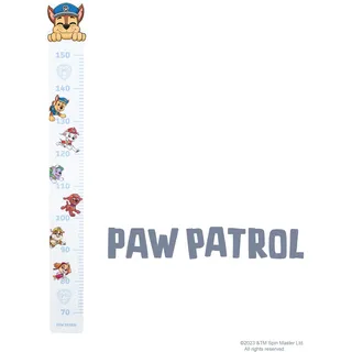 roba Messlatte für Kinder Paw Patrol - Skala von 70 cm bis 150 cm für Mädchen & Jungen - Kindermesslatte für Kinderzimmer - Holz weiß/blau...