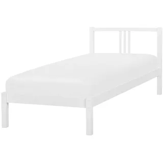 Beliani Bett mit Lattenrost 90/200 cm Weiß Vannes - Holz , 90x200 cm , Schlafzimmer, Betten