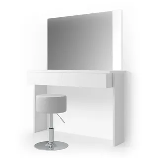 Vicco Schminktisch Azur Weiß 120 cm mit Hocker, Model 29002 - Weiß