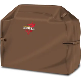 KESSER® Premium BBQ Grillabdeckung Gasgrill Grillhaube Abdeckung Wetterfest - für Weber, Brinkmann, Char Broil Grill Abdeckhaube Schutzhülle | 600D Oxford- Gewebe Reißfest - Braun