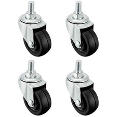 kippen 1609 K1 – Set mit 4 Rollen aus Gummi, 40 mm, mit Gewindestift M8