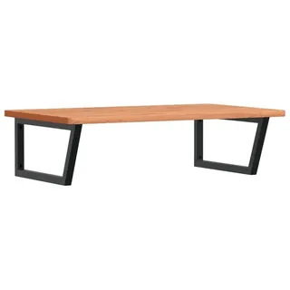 vidaXL Waschbeckenregal Wandmontage Stahl und Massivholz Buche - Braun