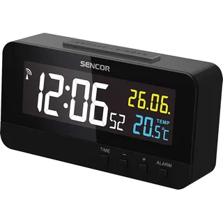 Sencor SDC 4800 B, Digitaler Wecker, Rechteck, Schwarz, F, °C, Dänisch, Deutsch, Niederländisch, Englisch, Spanisch, Französisch, Italienisch, Russisch, LCD - Schwarz