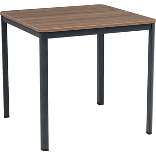 furni24 Schreibtisch Nova 80x80x75 cm, Nussbaum, Einfache Montage, Arbeitstisch, Bürotisch, Küchentisch, Esstisch, Druckertisch Büro-Möbel Computertisch Gaming-Tisch Mehrzwecktisch