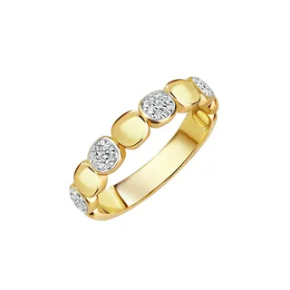 Silberring FIRETTI "Schmuck Geschenk Silber 925 Damenring Ring Viereck" Gr. 62, gold (gelbgoldfarben, silberfarben, kristallweiß), Fingerringe, 62, Silber 925 (Sterlingsilber), 4mm, Silberring, mit Zirkonia (synth.)
