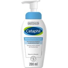 CETAPHIL Reinigungsschaum, 200ml, Gesichtsreinigung für normale, trockene, empfindliche Haut, Reinigt sanft unreine Haut, entfernt Talg und schützt die Hautbarriere, Mit Glycerin und Ceramiden