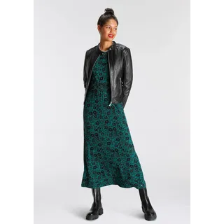 Tamaris Maxikleid aus Jersey-Material, für Casualmode und Herbstmode, feminin, grün