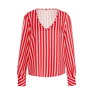 Tunika ALBA MODA "Bluse Bluse", Damen, Gr. 34, rot (koralle, creme, gestreift), Obermaterial: 100% Viskose CV., Modern, Tuniken Tunika