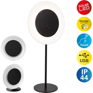 LED Solarleuchte NÄVE "Solan", weiß, B:11,8cm H:41,5cm L:20cm, Leuchten, LED Solarleuchte, 4in1 Akku-Solar-Tisch-Hängeleuchte, Touchschalter, USB, dimmbar