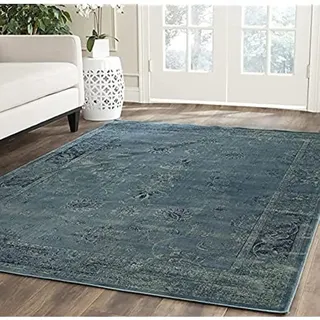 SAFAVIEH Traditionell Teppich für Wohnzimmer, Esszimmer, Schlafzimmer - Vintage Collection, Kurzer Flor, Türkis und Multi, 183 X 183 cm