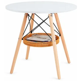 stilvora Küchentisch Ø 80 cm weiß