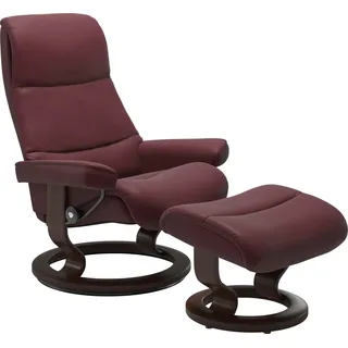 Fußhocker STRESSLESS "View", rot (bordeaux batick), B:57cm H:40cm T:47cm, Leder BATICK: BATICK ist ein leicht korrigiertes, durchgefärbtes und genarbtes Möbelleder, bei dem die meisten Unebenheiten und Spuren in der Regel entfernt wurden.;Leder PALOMA: PALOMA ist ein durchgefärbtes Semianilin-Möbelleder mit natürlicher Narbung.;ROHLEDER Stoff Q2 FARON: Ein fester zuverlässiger Bouclé mit einem strukturierten Aussehen und einer komfortablen Oberfläche (100% Polyester im Flor, Grundgewebe: 50% Polyester, 50%