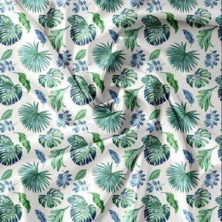 Bettwäsche - 200x200 cm - Bettbezug und Kissenbezügen Set - Grüner Farn - Mikrofaser Baumwolle - 2 Kissenbezüge 70x80 cm - Grün, Weiß, Blau