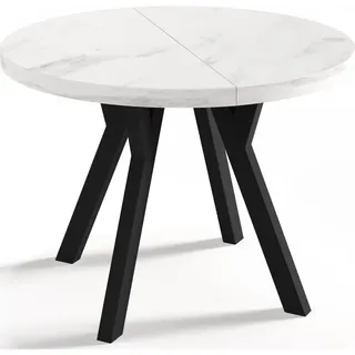 WFL GROUP Esstisch Ecru, Holzwerkstoff, 8-Sitzer, Rund,Rund, 100x76x100 cm Esszimmer, Esstische