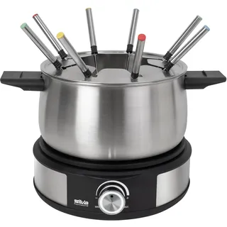Silva Schneider PK-F 140 | 1500W | 1,4 l Edelstahl-Topf | Für 8 Personen | Stufenloses Thermostat | Überhitzungsschutz | Rutschfeste Standfüße
