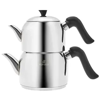 Karaca Edana Teekanne Set Schwarz Elegantes Teeset für stilvolle Teemomente mit moderner Induktionsfunktionalität