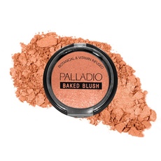 Palladio Baked Blush, hochpigmentierte schimmernde Formel, leicht zu mischen und hoch aufbaubar, trocken für einen natürlichen Glanz oder nass für einen dramatischen leuchtenden Look, langlebig für