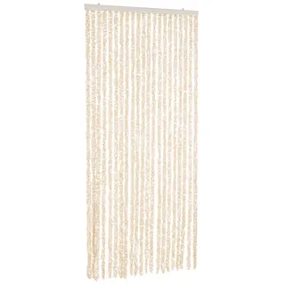 Fliegenvorhang Beige und Weiß 90x220 cm Chenille - Beige