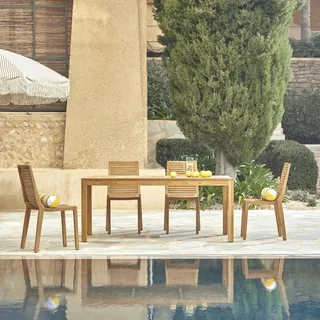 Téo - Outdoor Gartenmöbel Set aus massivem Teak 4 Stühle